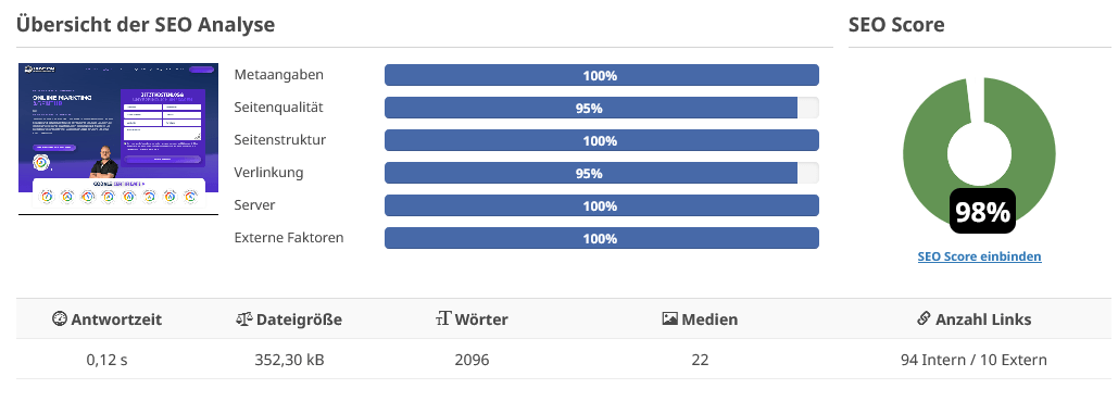 SEO Check Suchmaschinenoptimierung